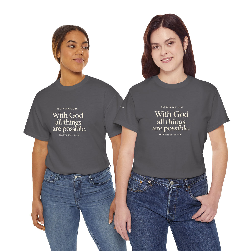 Faith Graphic Tee — "With God All Things Are Possible" T‑Shirt