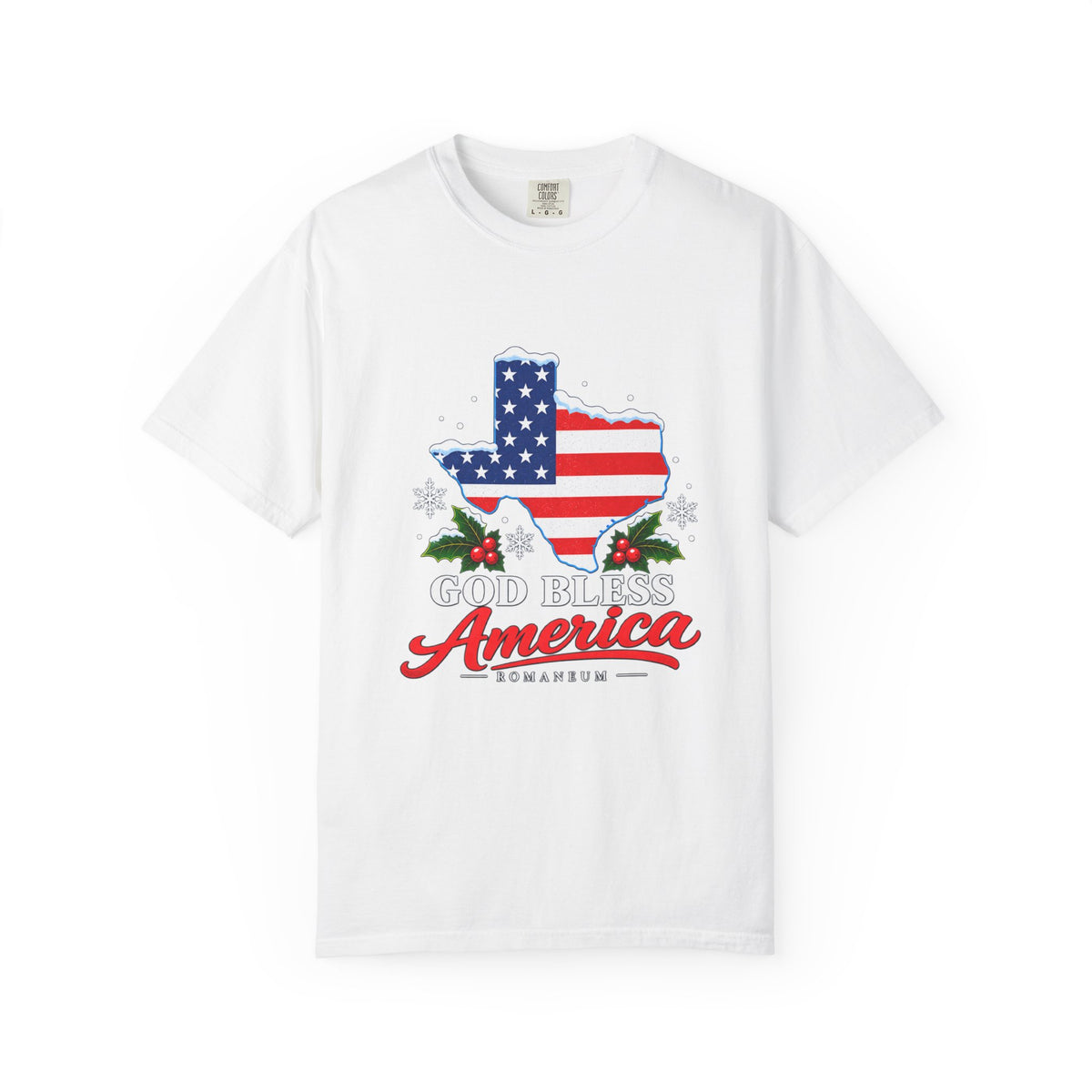 God Bless America Christmas Texas Flag T-Shirt