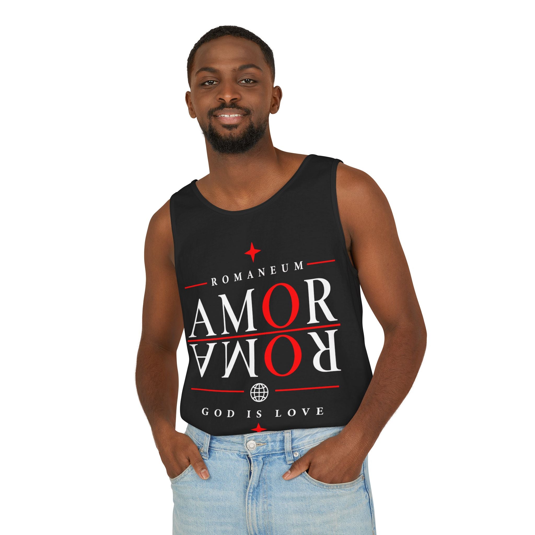 Amor/Roma Romaneum Tank Top — "God Is Love" Graphic Tank