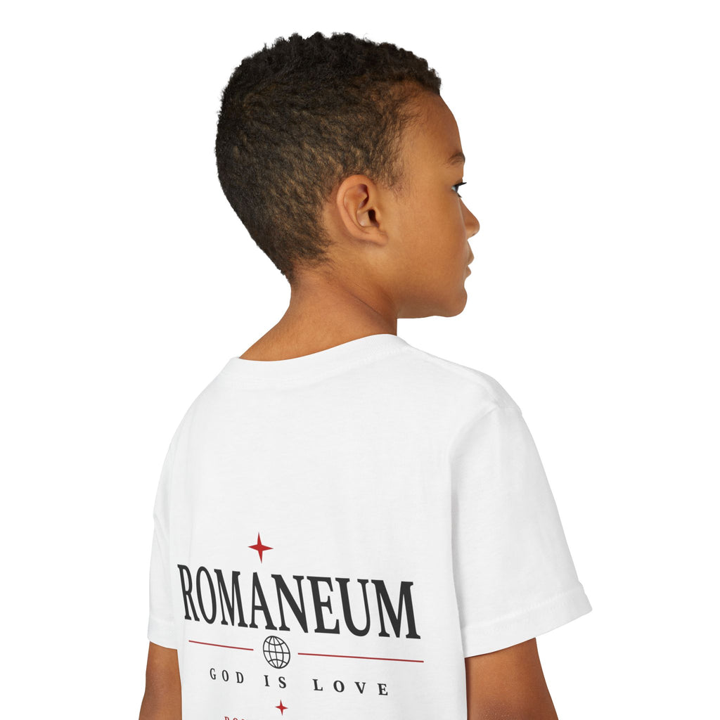 Youth Tee — ROMANEUM “AMOR / ROMA” God Is Love Graphic