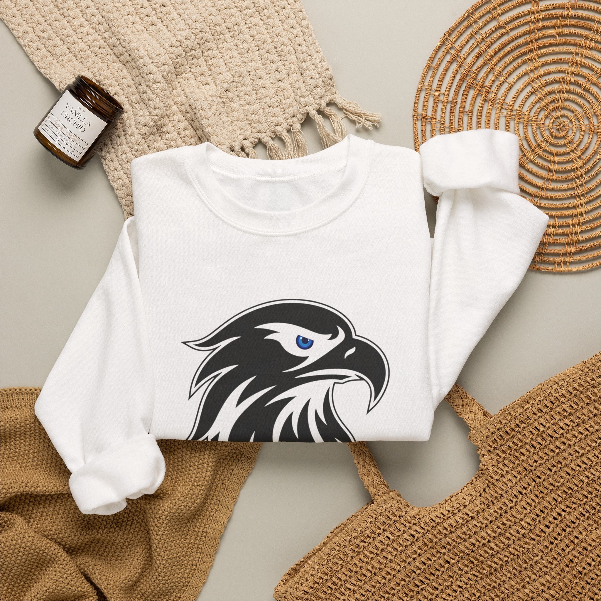 Romaneum eagle crest Crewneck sweatshirt | Romaneum logo, American flag sleeve