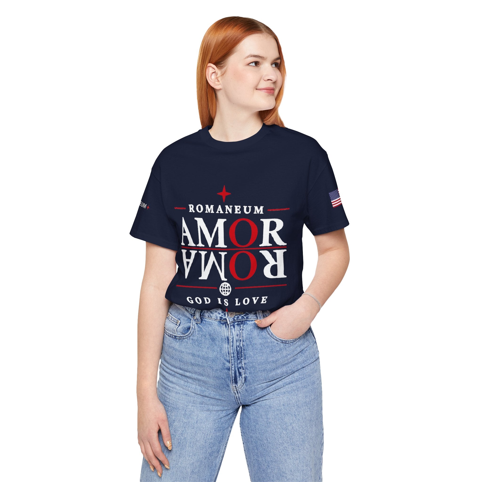Romaneum 'AMOR/ROMA' God Is Love Graphic Tee