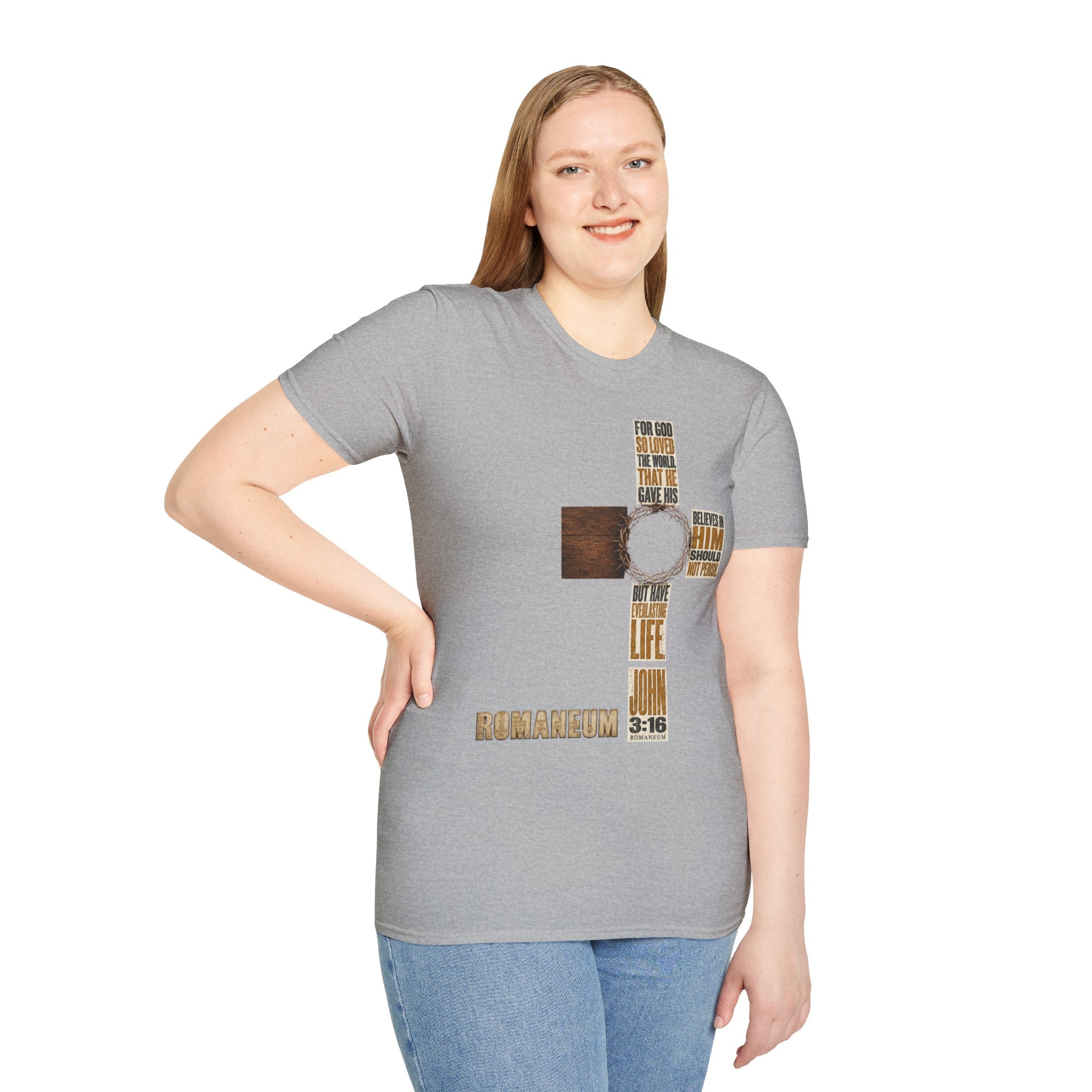 John 3:16 Cross T-Shirt — Faith Tee (For God So Loved)
