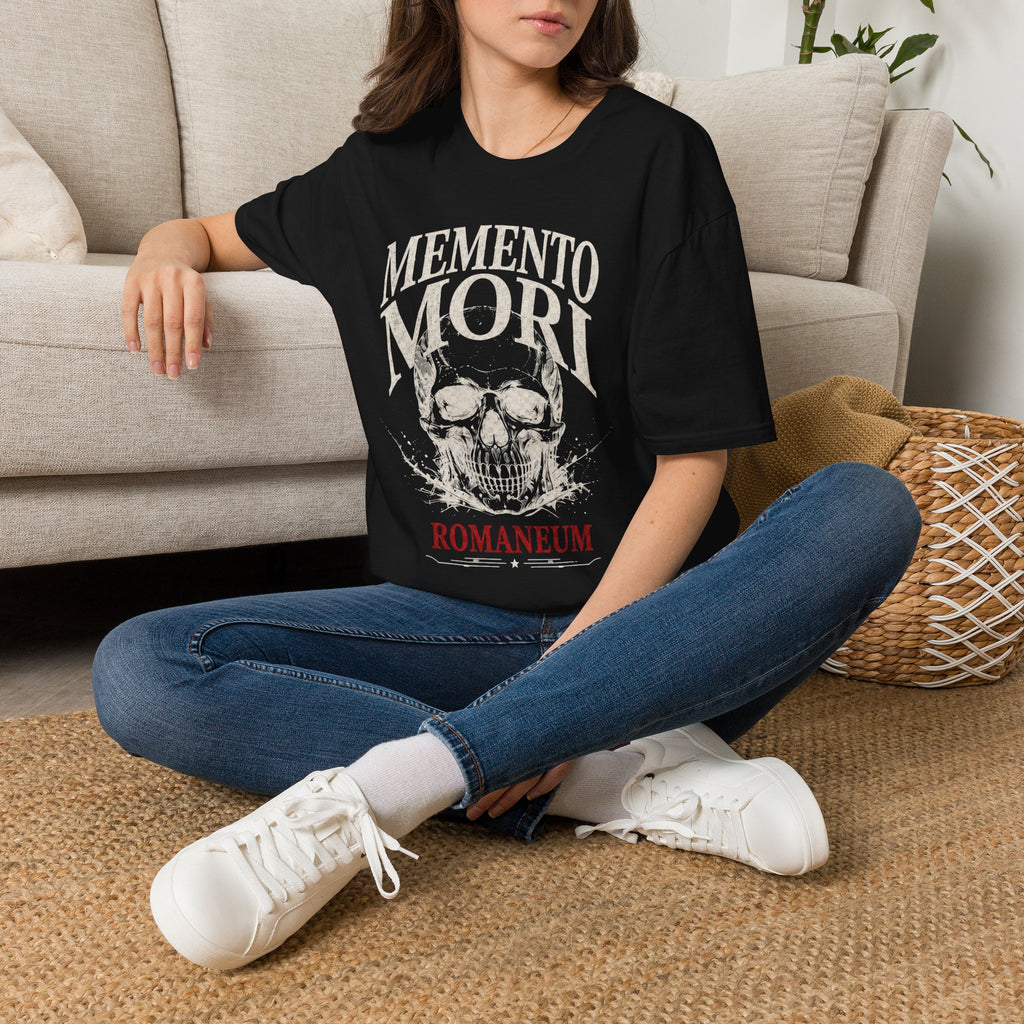 Memento Mori Skull T-Shirt — Gothic Reminder Tee with Romaneum Skull Design