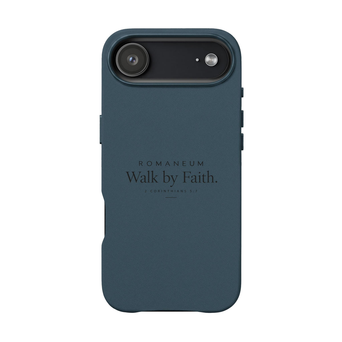 Engraved PU Leather Phone Case — ‘Walk by Faith’