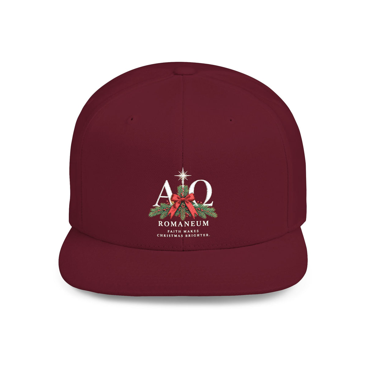 Snapback Hat — Christmas Romaneum Crest Flat Bill Cap