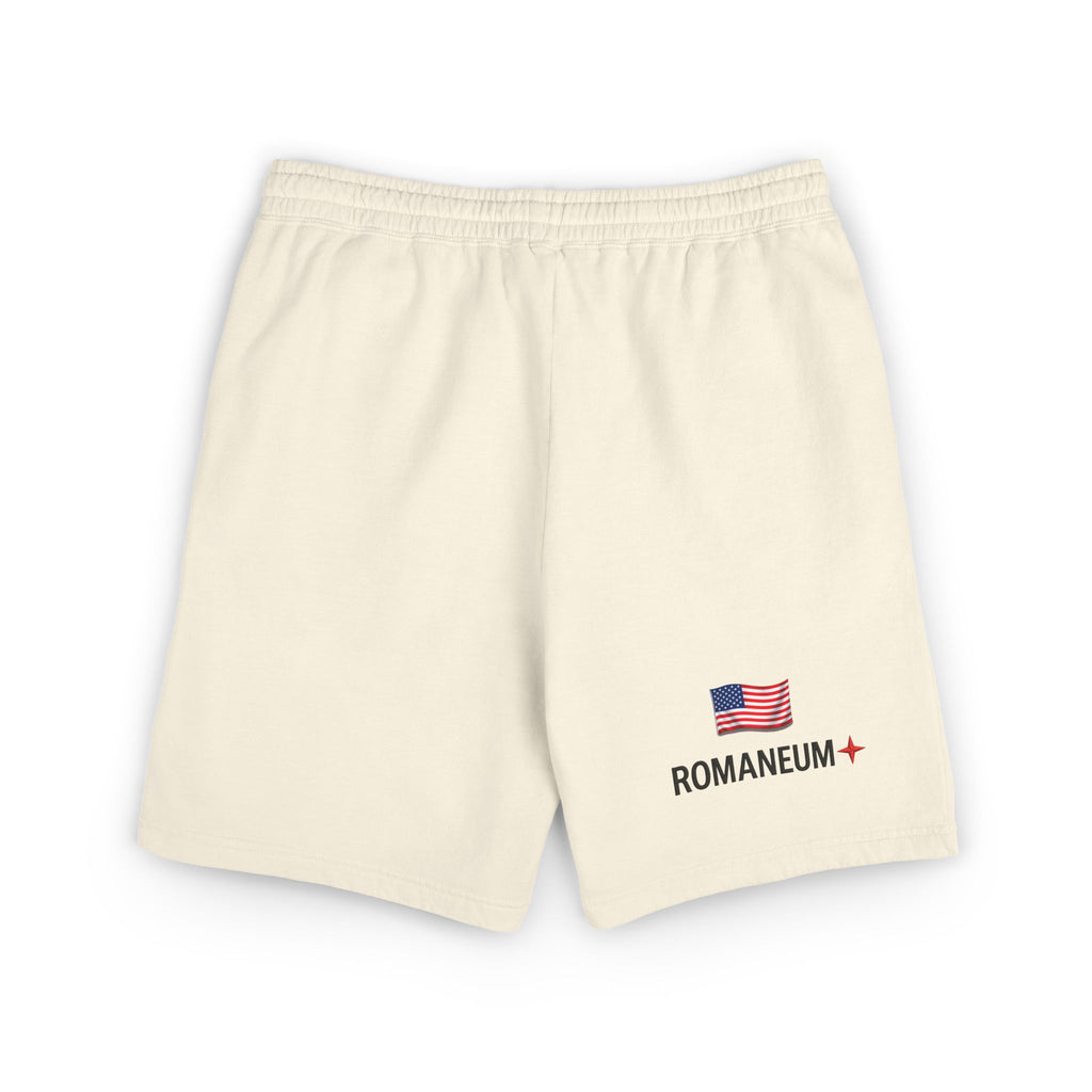 Patriotic Eagle Sweat Shorts — 'Land of the Free' Graphic Cotton Fleece Shorts