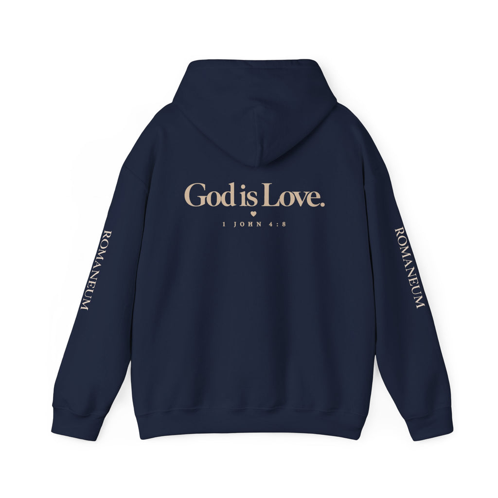 Romaneum Hoodie — "God is Love" Faith Pullover (To Live Is Christ)