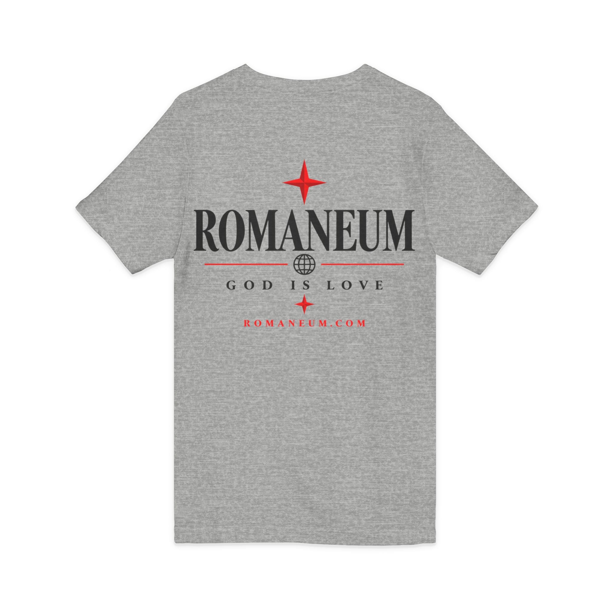 Romaneum "Amor/Roma" V-Neck Tee — God Is Love Christian Graphic Shirt