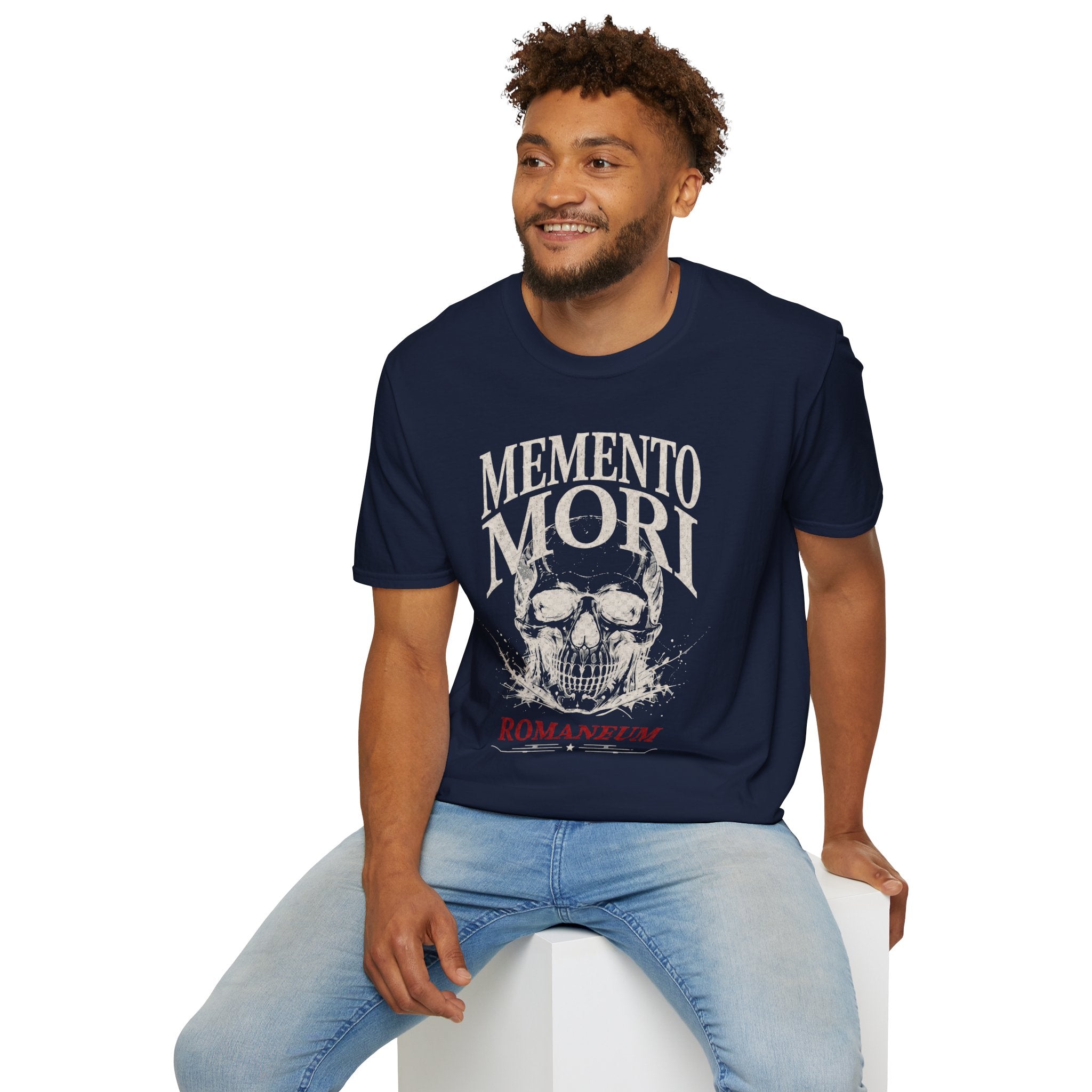 Memento Mori Skull T-Shirt — Gothic Reminder Tee with Romaneum Skull Design