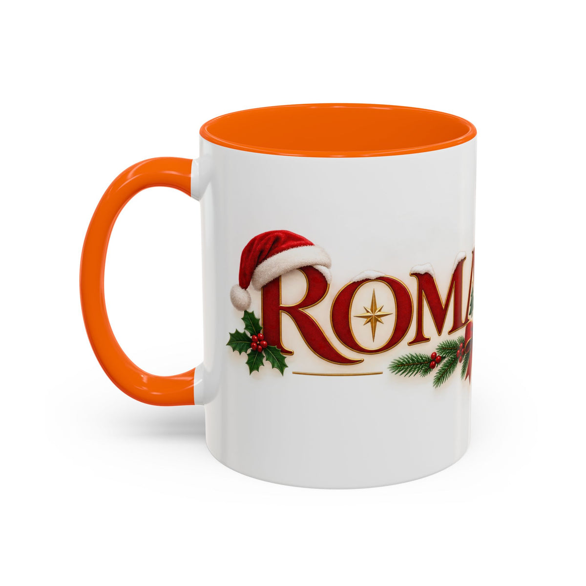 Christmas Accent Coffee Mug - Festive Garland & Bow Holiday Drinkware (11/15oz)