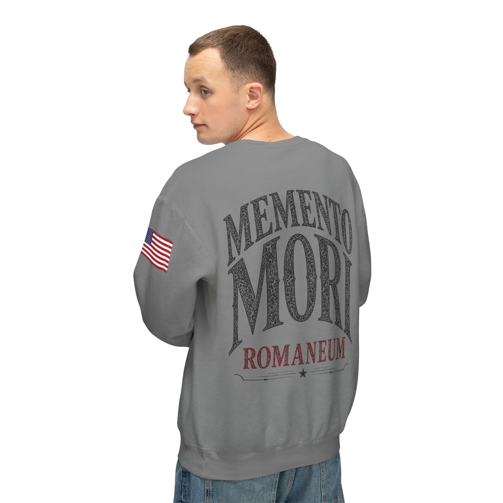 Memento Mori Crewneck Sweatshirt — Gothic Skull Romaneum Design