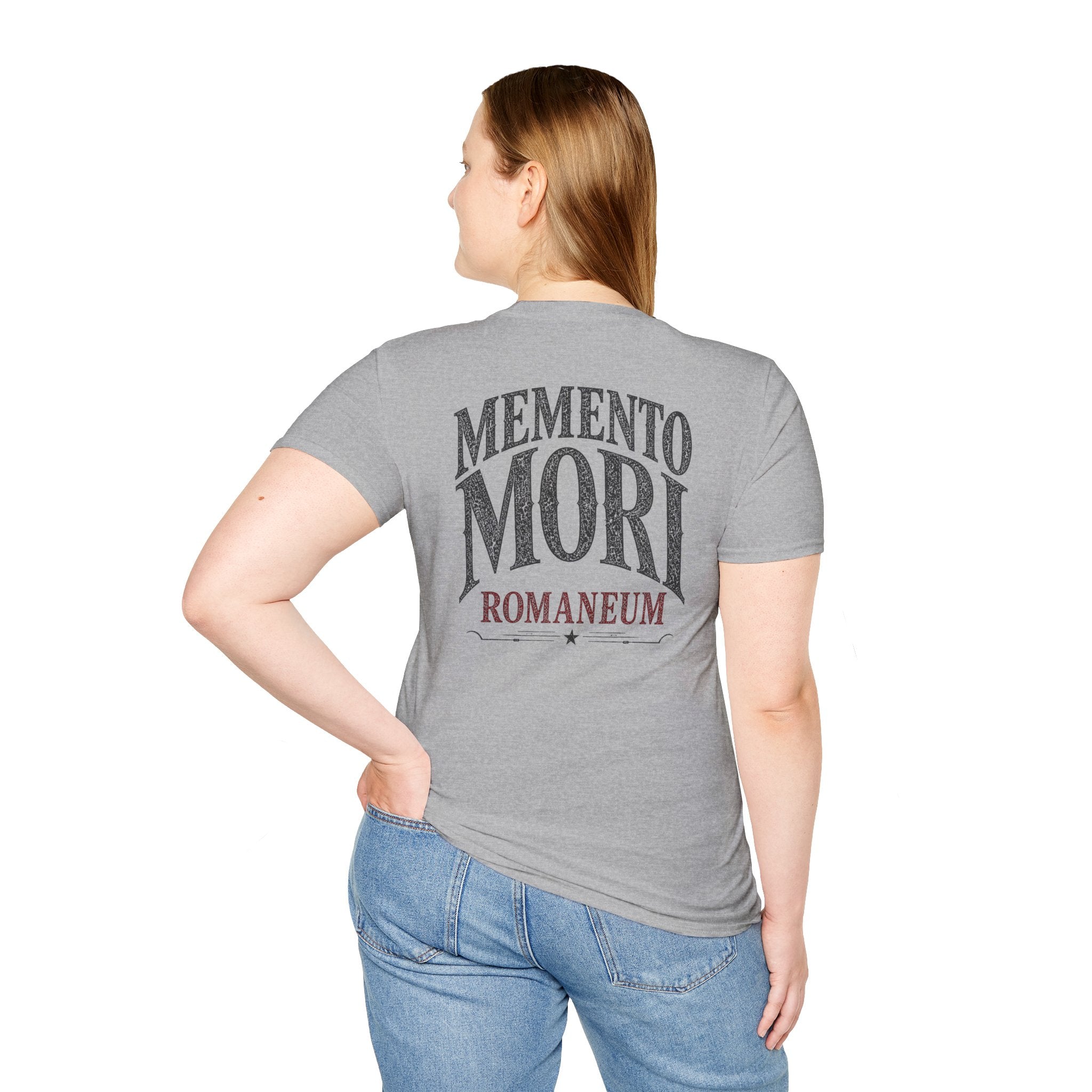 Memento Mori Skull T-Shirt — Gothic Reminder Tee with Romaneum Skull Design