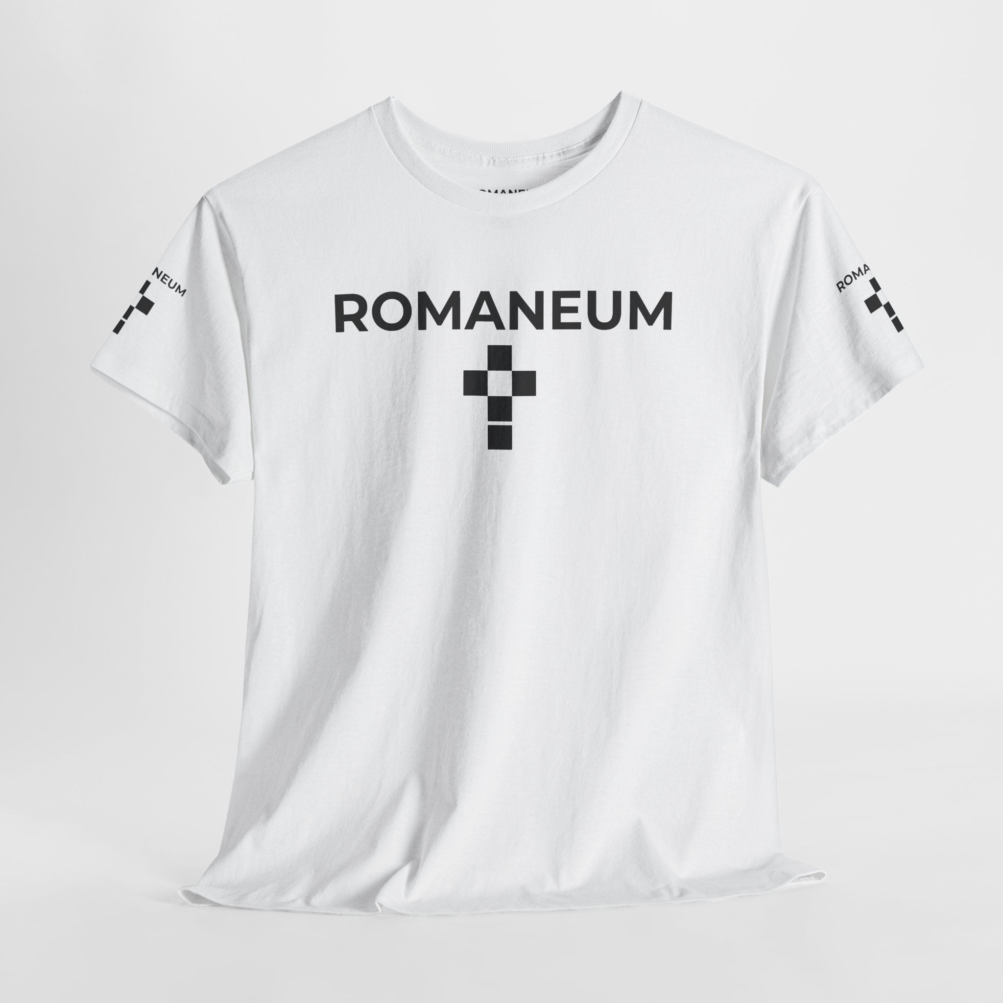 Romaneum Logo T‑Shirt — Minimalist Church Cross Tee