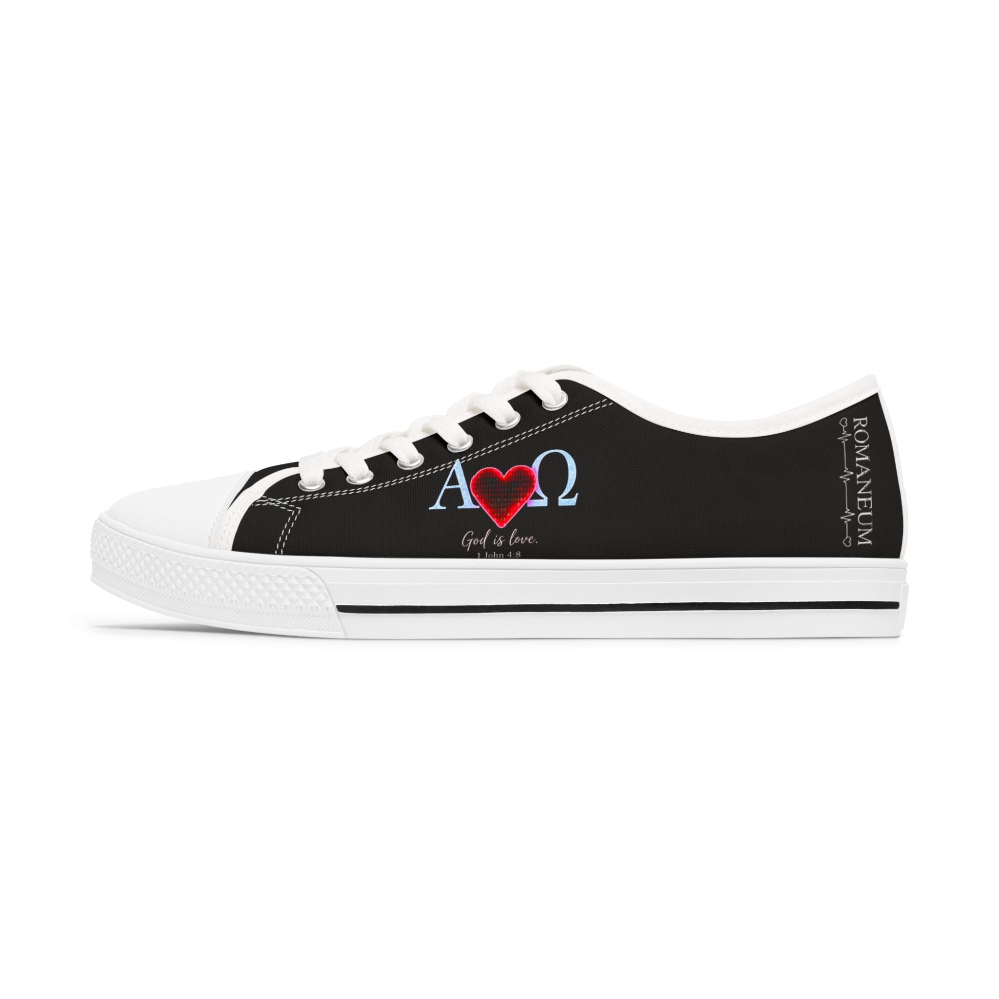 Alpha Omega Heart Sneakers | Christian Faith Low Top Shoes