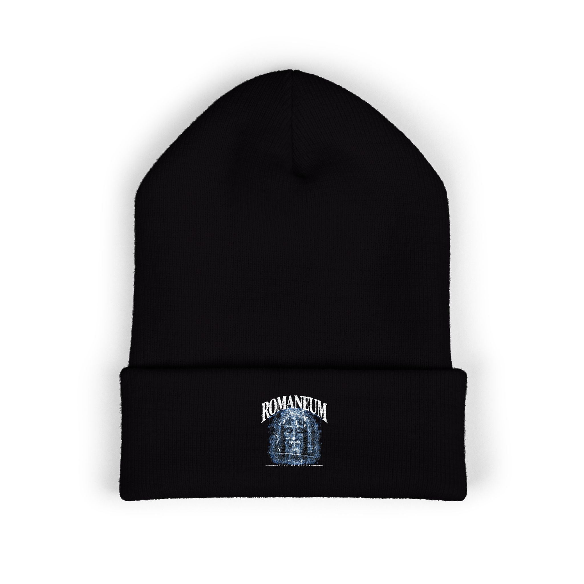Embroidered 'ROMANEUM' Classic Cuffed Beanie —  Knit Cap