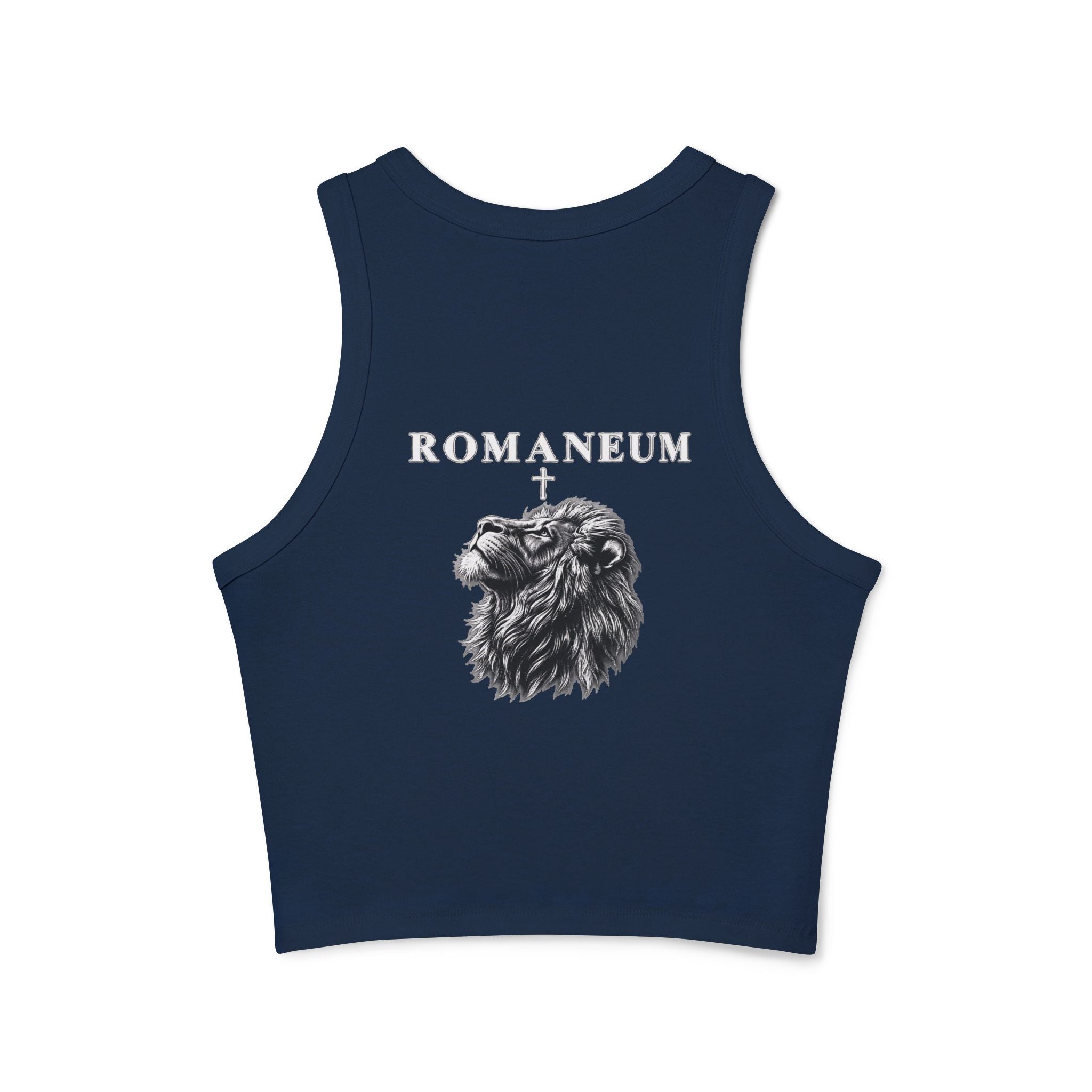 Romaneum Judah Lion Crop Tank — Women's Graphic Racer Tank Top
