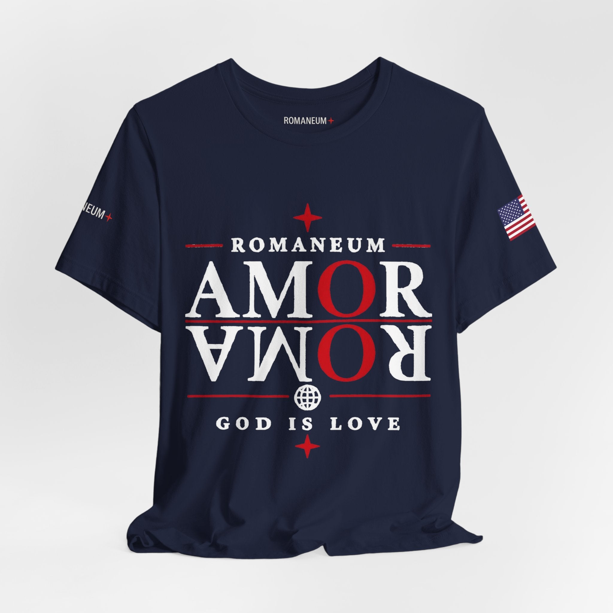 Romaneum 'AMOR/ROMA' God Is Love Graphic Tee