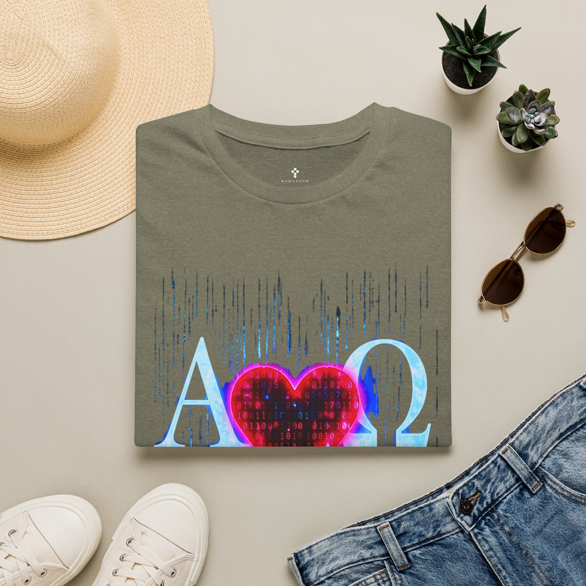 Alpha Omega Heart T-Shirt | Christian Scripture John 3:16 Design