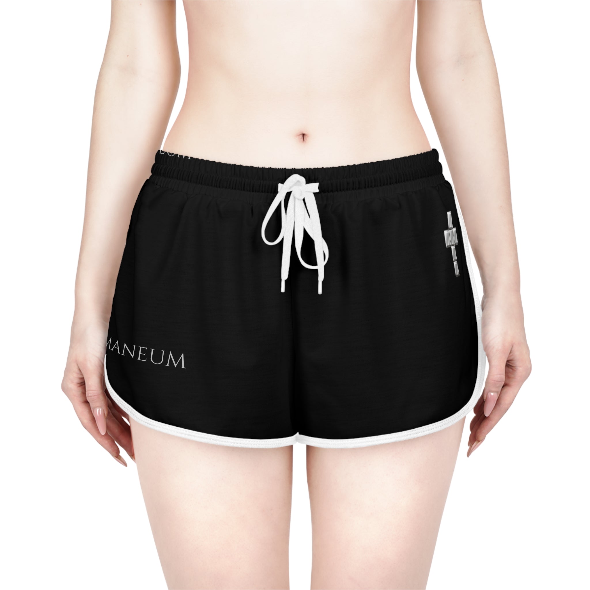 Romaneum Black Relaxed Shorts — Women's Athletic Lounge Shorts