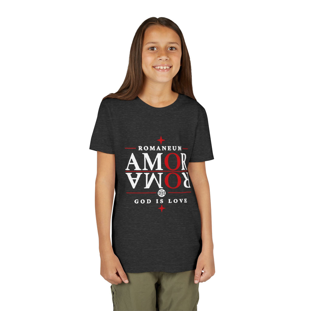 Youth Tee — ROMANEUM “AMOR / ROMA” God Is Love Graphic