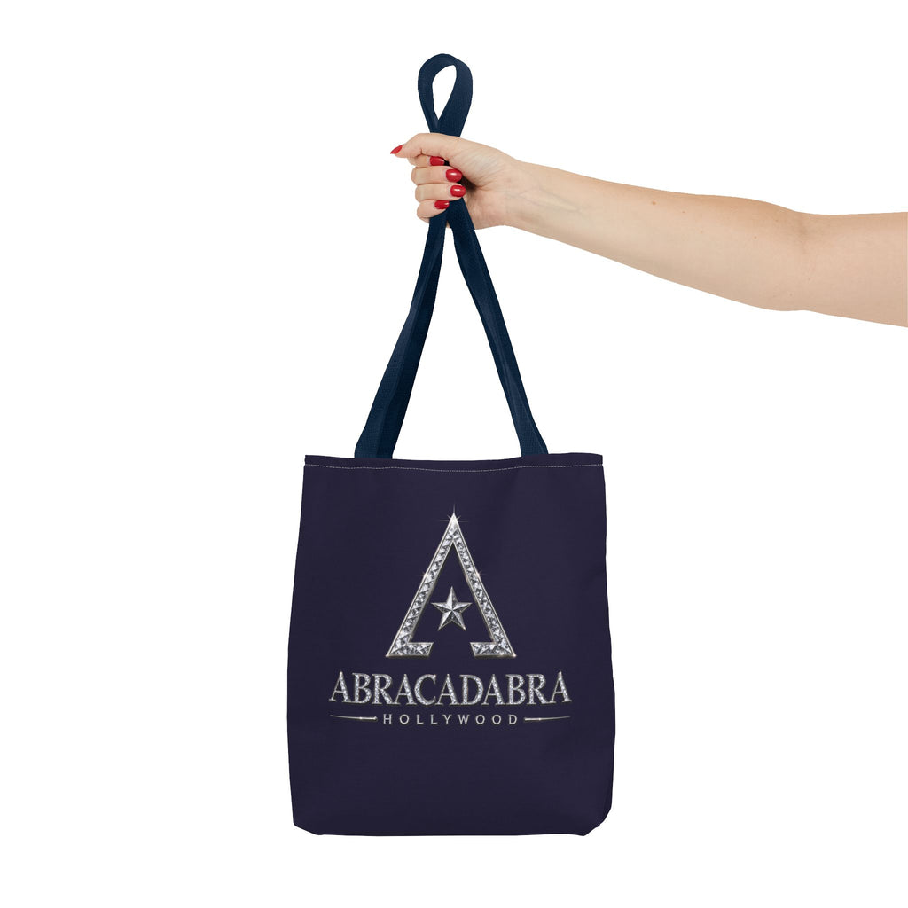 Abracadabra Hollywood Logo Tote Bag — Magic-Themed Navy AOP Tote