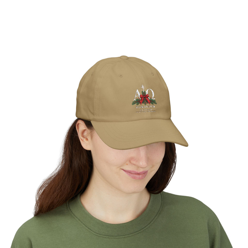 Christmas Alpha Omega Dad Cap — Romaneum Holiday Baseball Hat