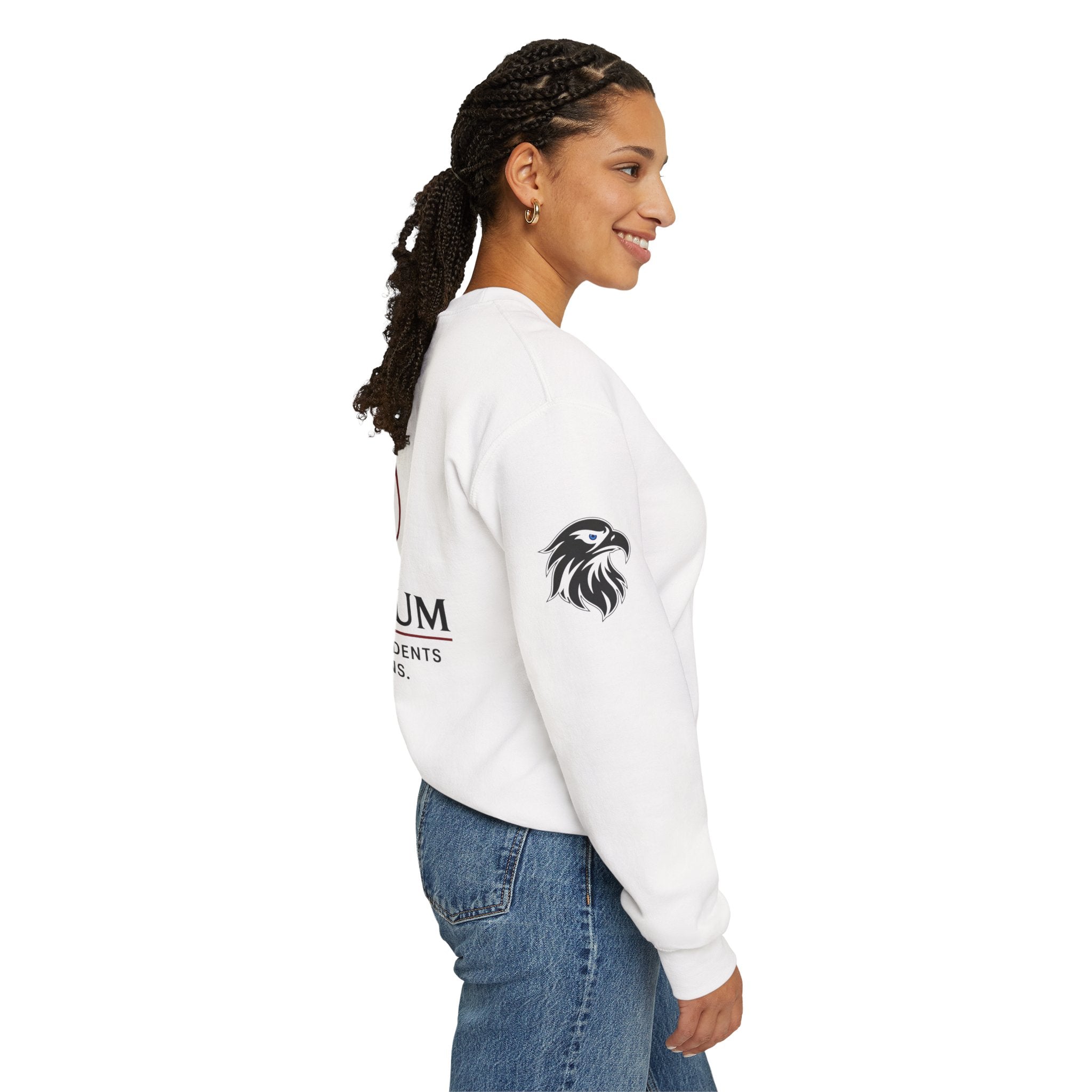 Romaneum eagle crest Crewneck sweatshirt | Romaneum logo, American flag sleeve