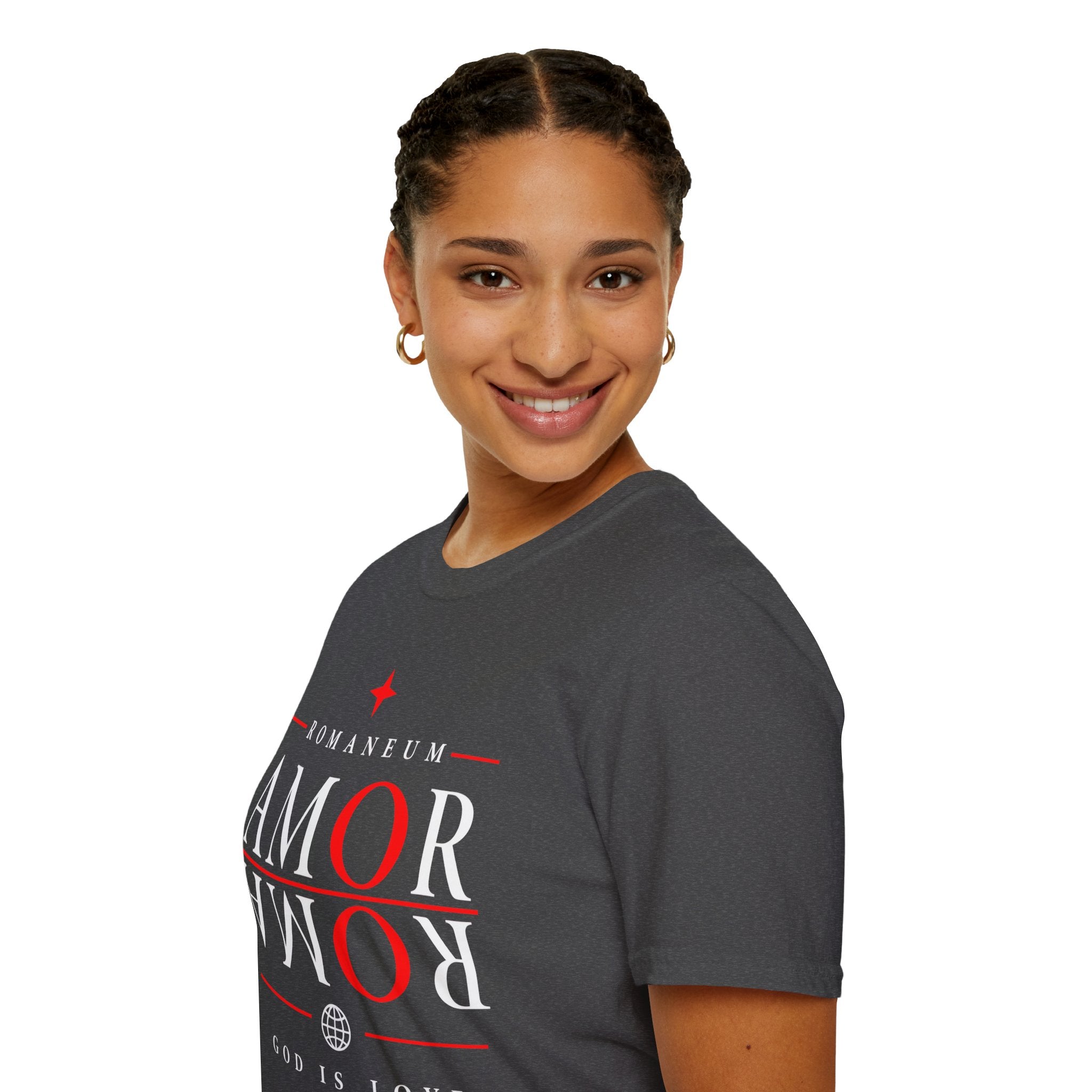 Amor/Roma 'ROMANEUM' Graphic T‑Shirt — 'AMOR' Reflection Design (God Is Love)