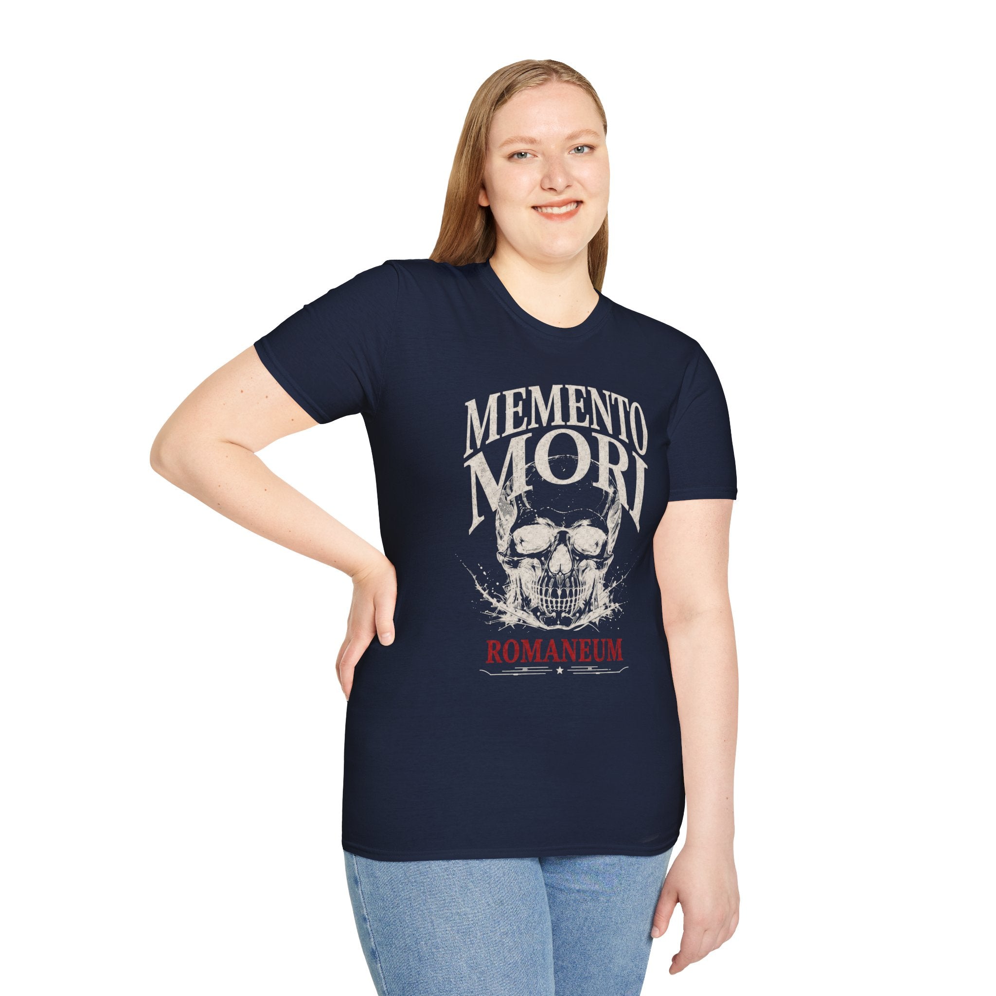 Memento Mori Skull T-Shirt — Gothic Reminder Tee with Romaneum Skull Design