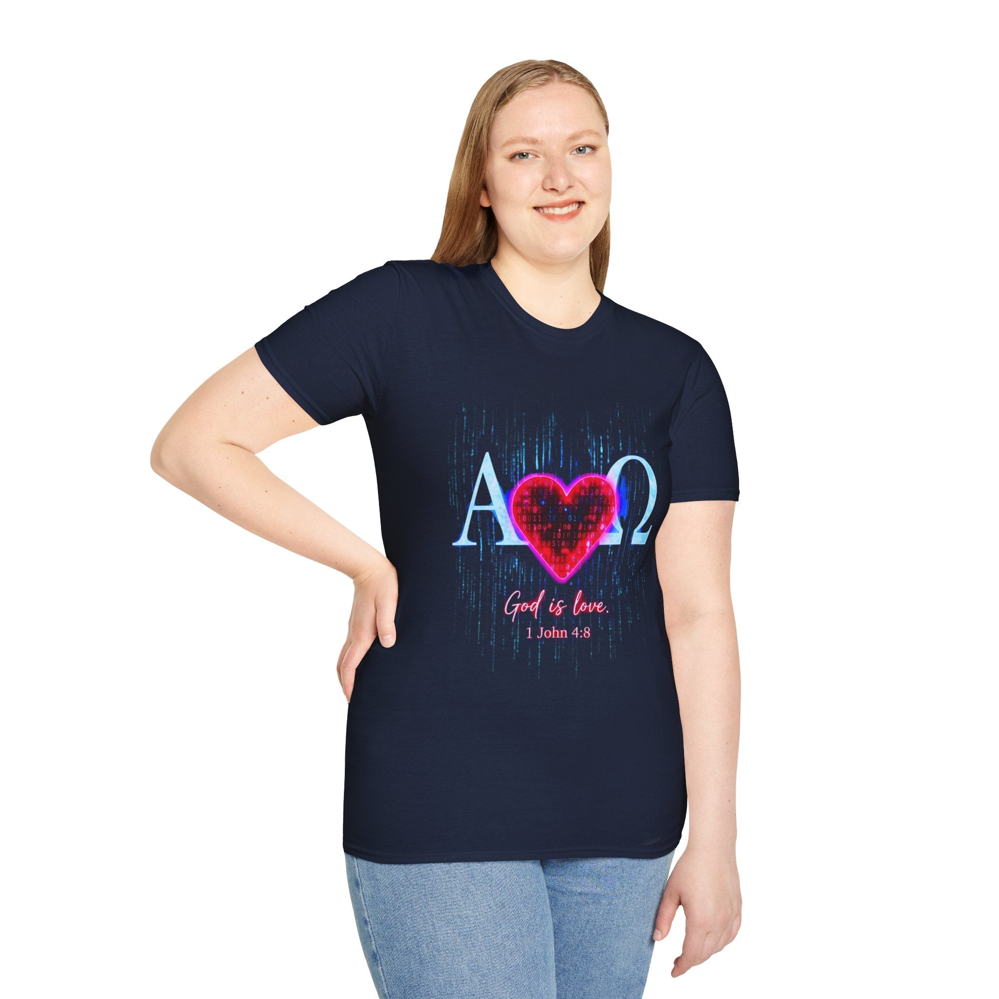 Alpha Omega Heart T-Shirt | Christian Scripture John 3:16 Design