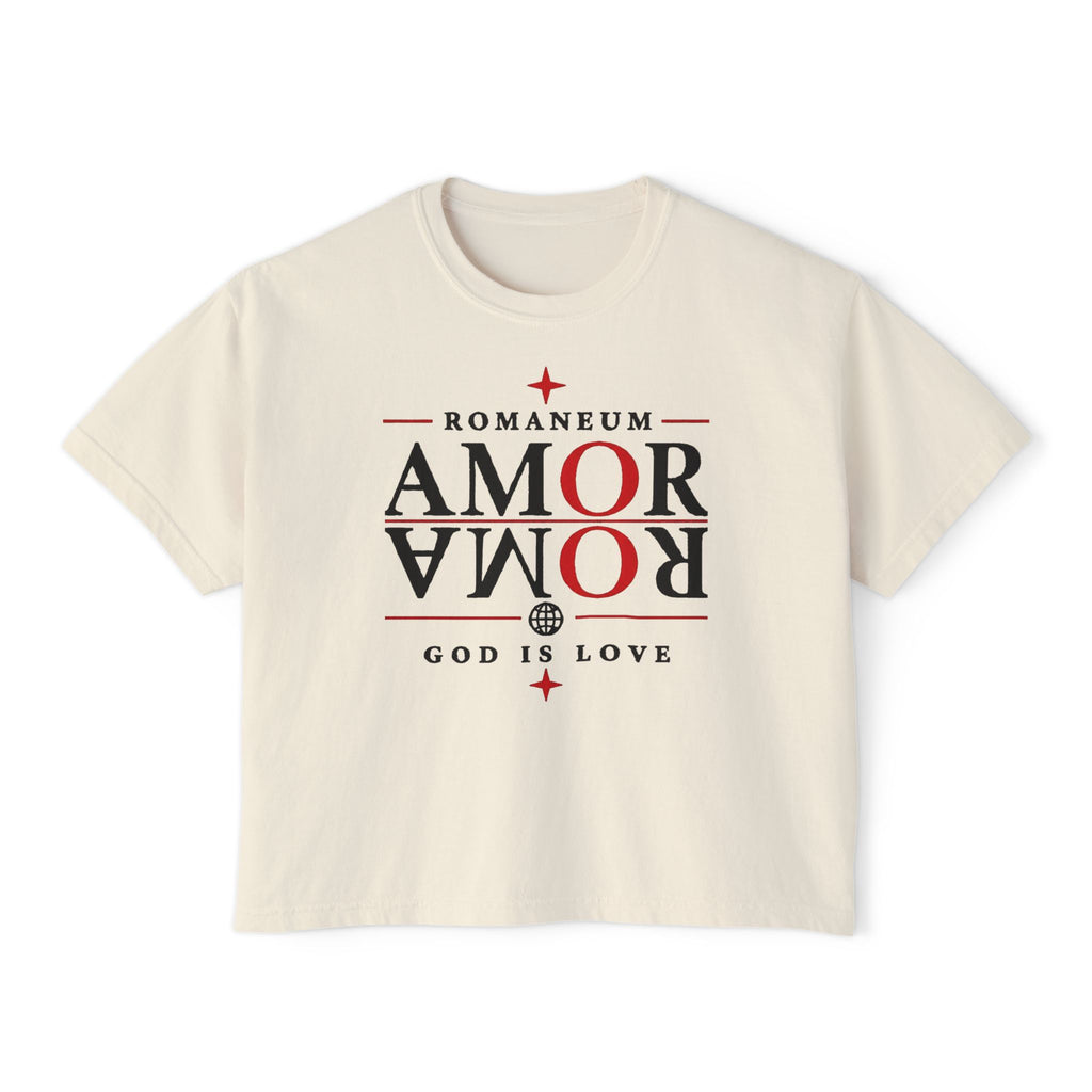 Christian Amor Amor Boxy Tee — "Amor" Graphic Crop Tee (God Is Love)