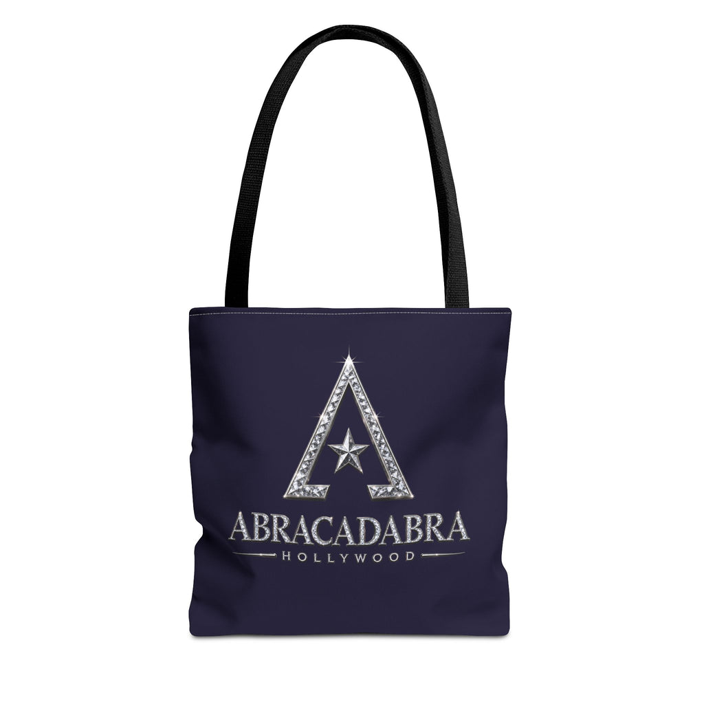 Abracadabra Hollywood Logo Tote Bag — Magic-Themed Navy AOP Tote