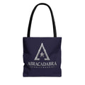 Abracadabra Hollywood Logo Tote Bag — Magic-Themed Navy AOP Tote