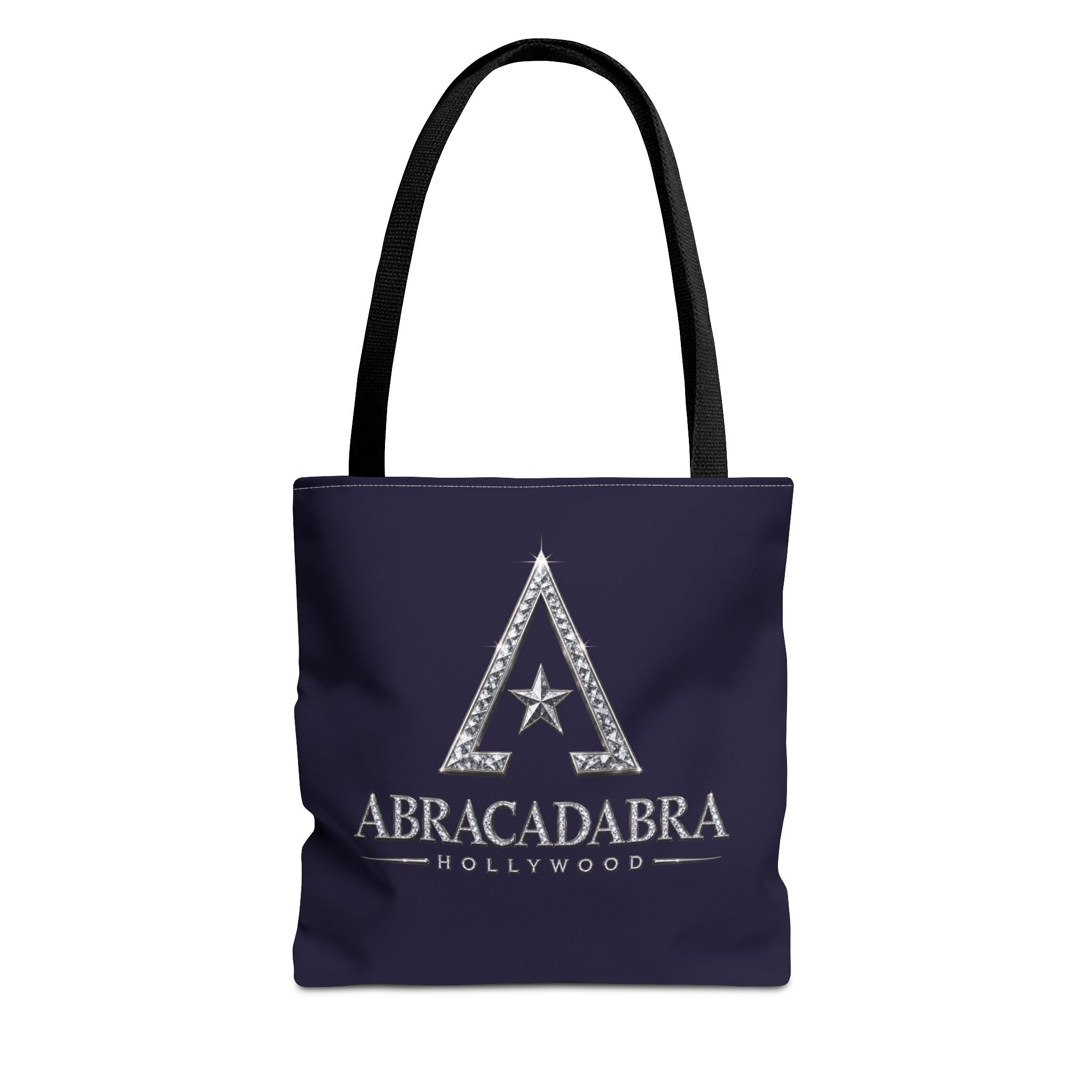 Abracadabra Hollywood Logo Tote Bag — Magic-Themed Navy AOP Tote