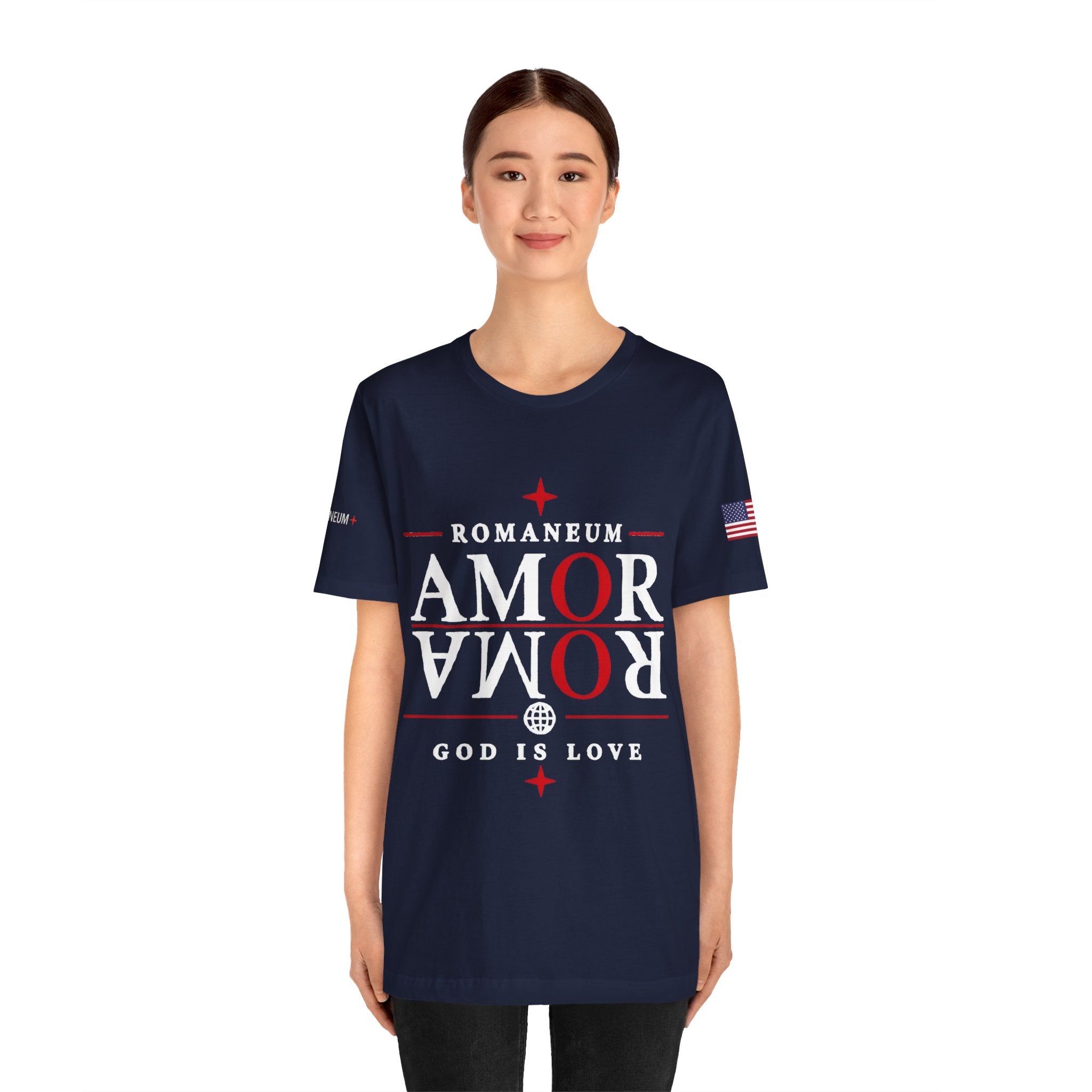 Romaneum 'AMOR/ROMA' God Is Love Graphic Tee