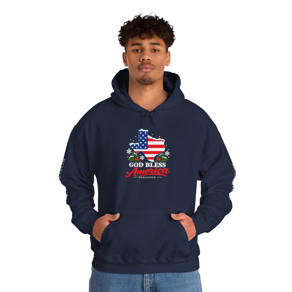 American Flag Texas Hoodie — God Bless America Patriotic Pullover