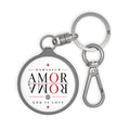 Amor Romae Keyring Tag — "AMOR/ROMA" God Is Love Round Keychain