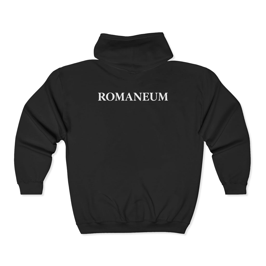 Think like God Zip Hoodie — ROMANEUM Graphic Full-Zip Hooded Sweatshirt