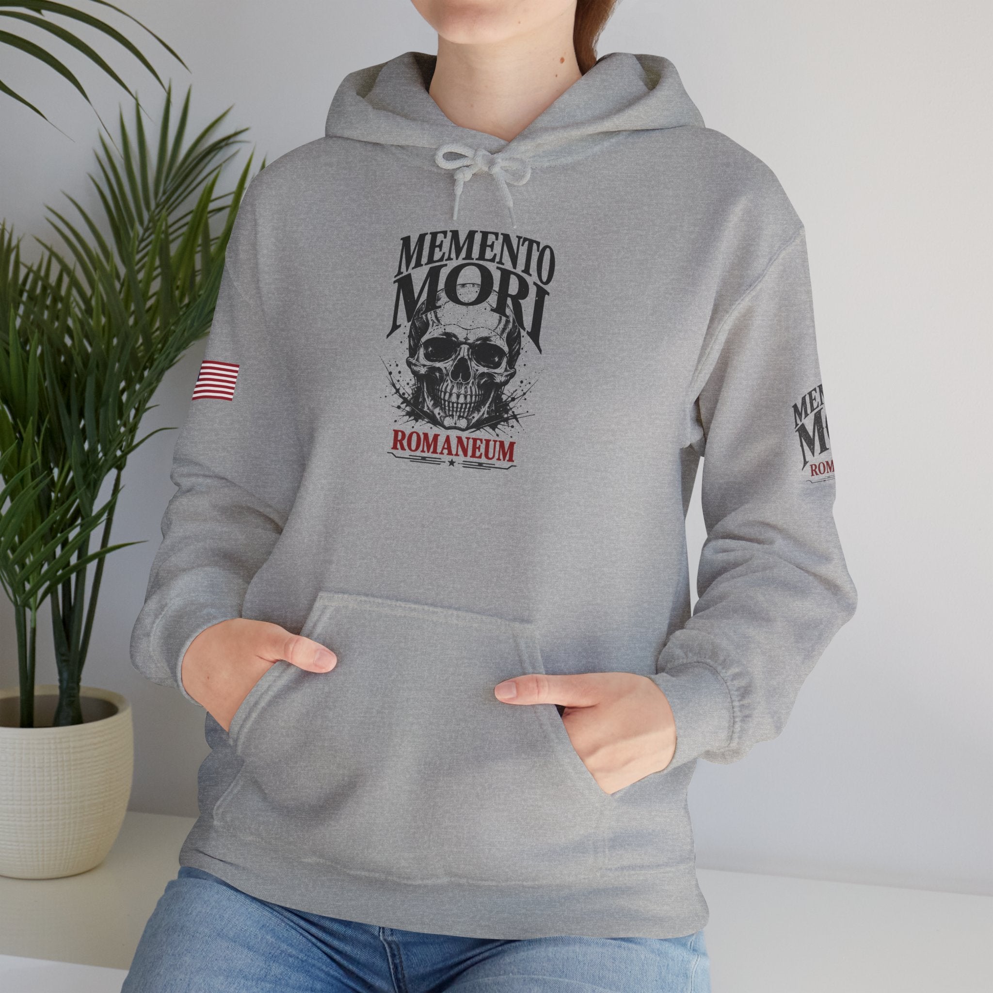 Memento Mori Hoodie — Romaneum Skull Graphic Pullover