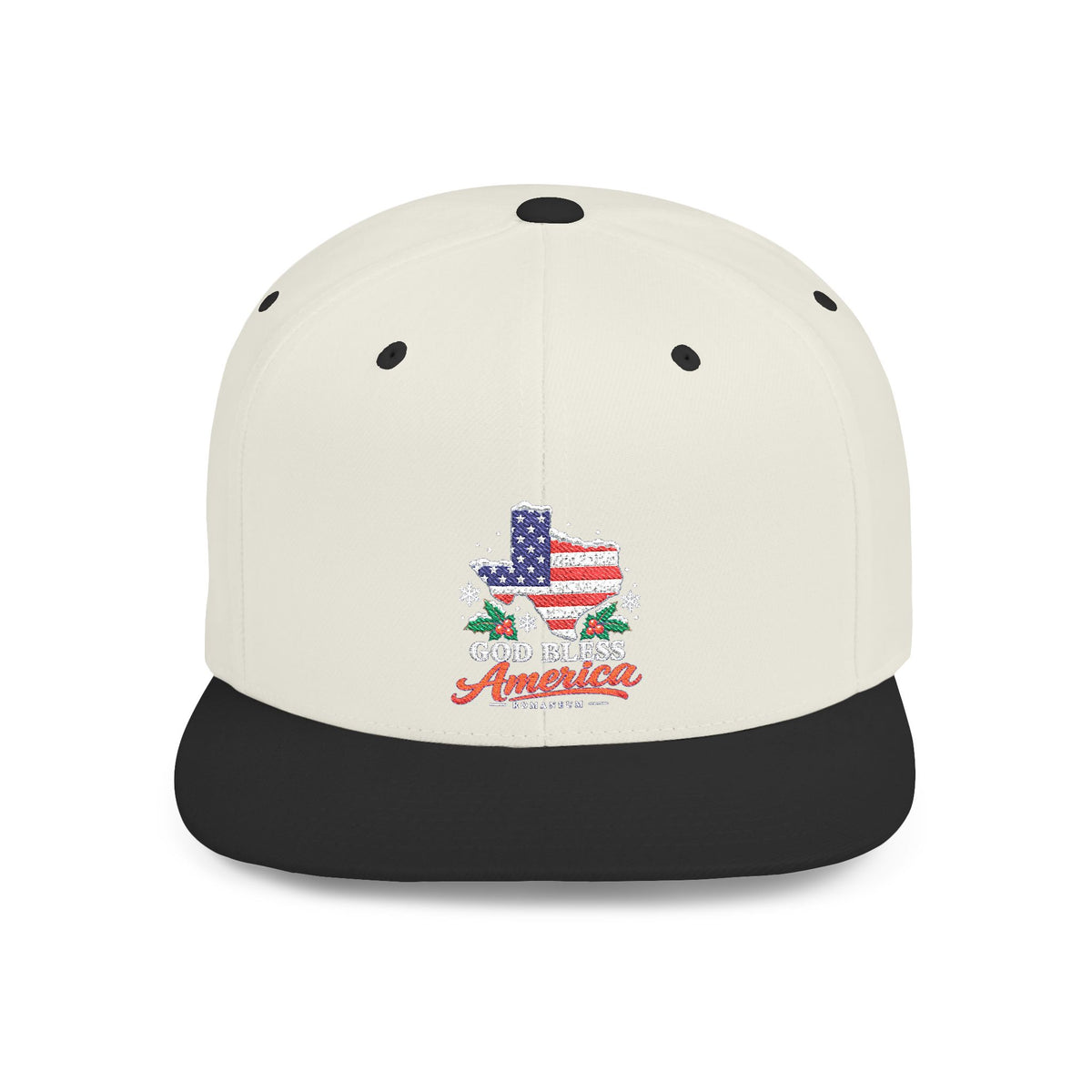 America Flag Snapback Christmas Hat — Patriotic Flat-Bill Cap