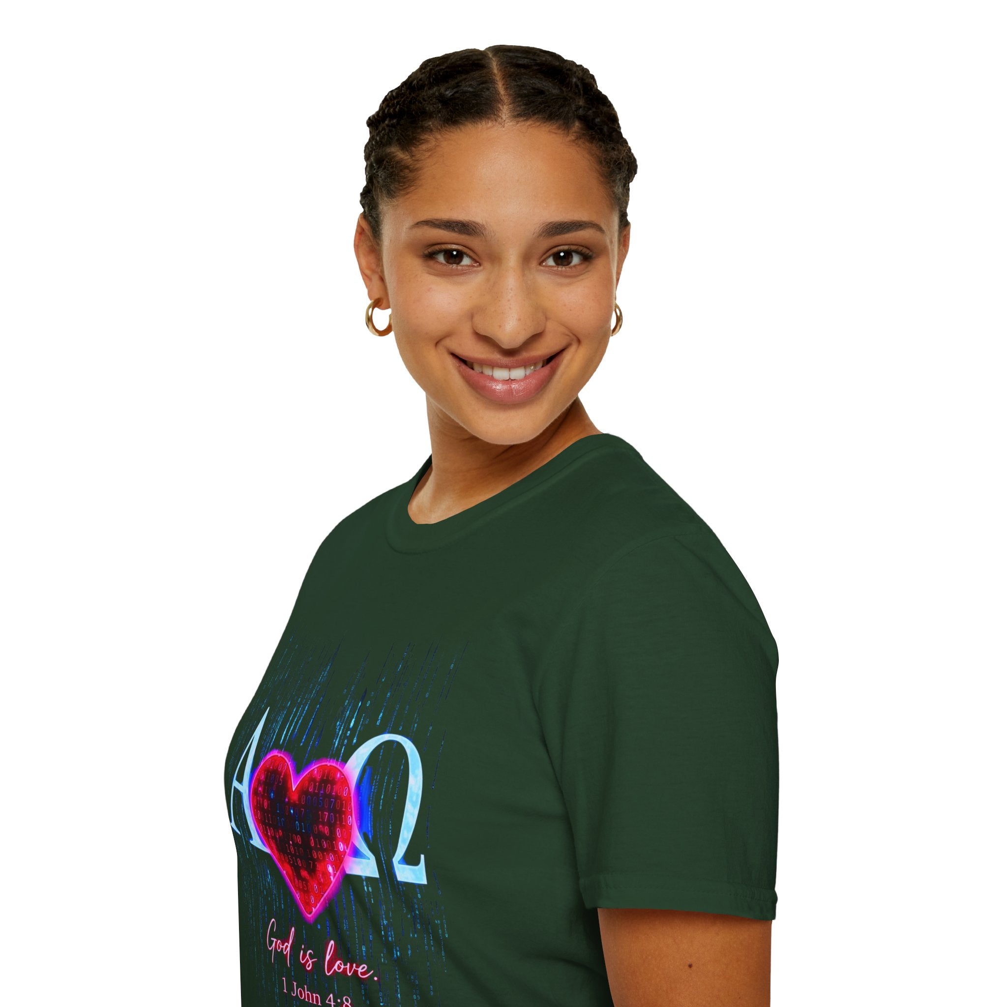 Alpha Omega Heart T-Shirt | Christian Scripture John 3:16 Design