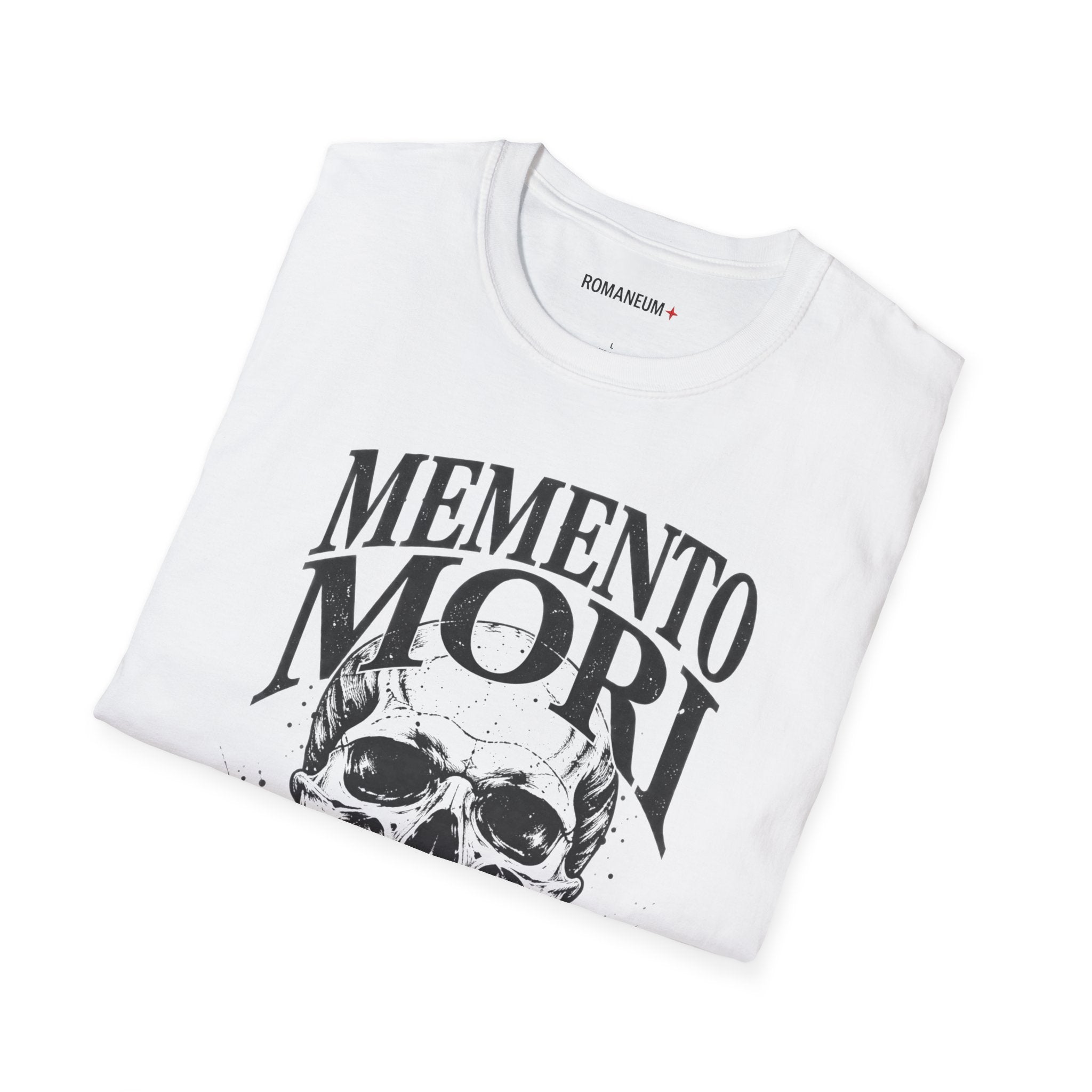 Memento Mori Skull T-Shirt — Gothic Reminder Tee with Romaneum Skull Design