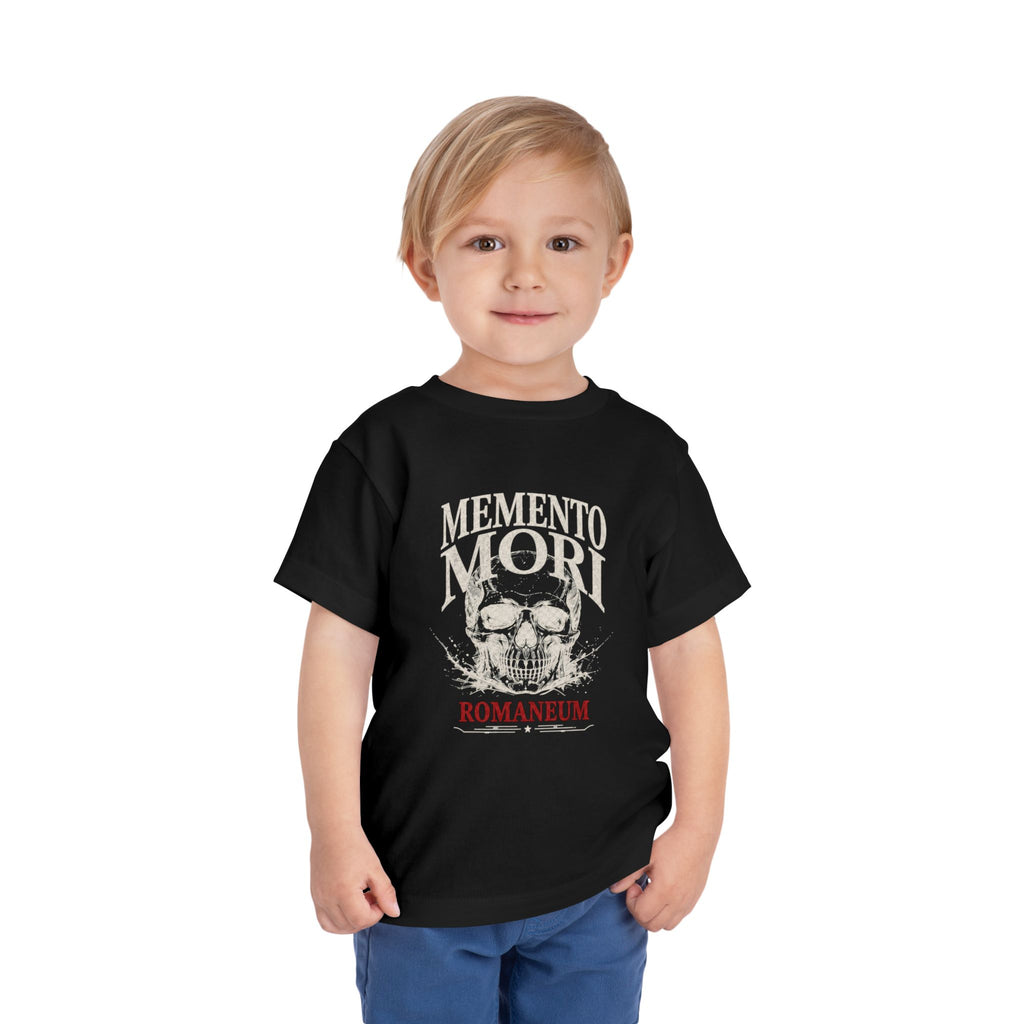 Toddler Tee — "Memento Mori" Skull Graphic Romaneum Kids Shirt