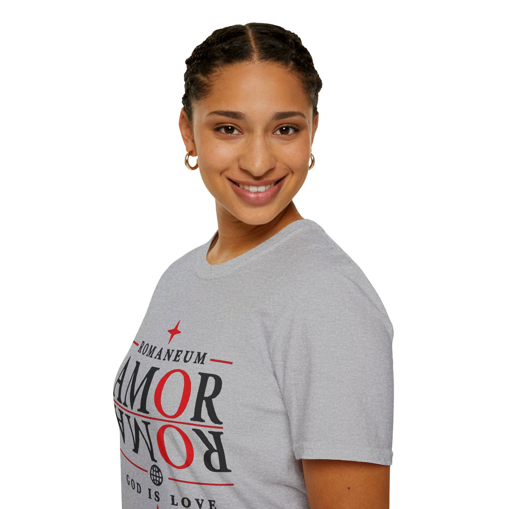 Amor/Roma 'ROMANEUM' Graphic T‑Shirt — 'AMOR' Reflection Design (God Is Love)