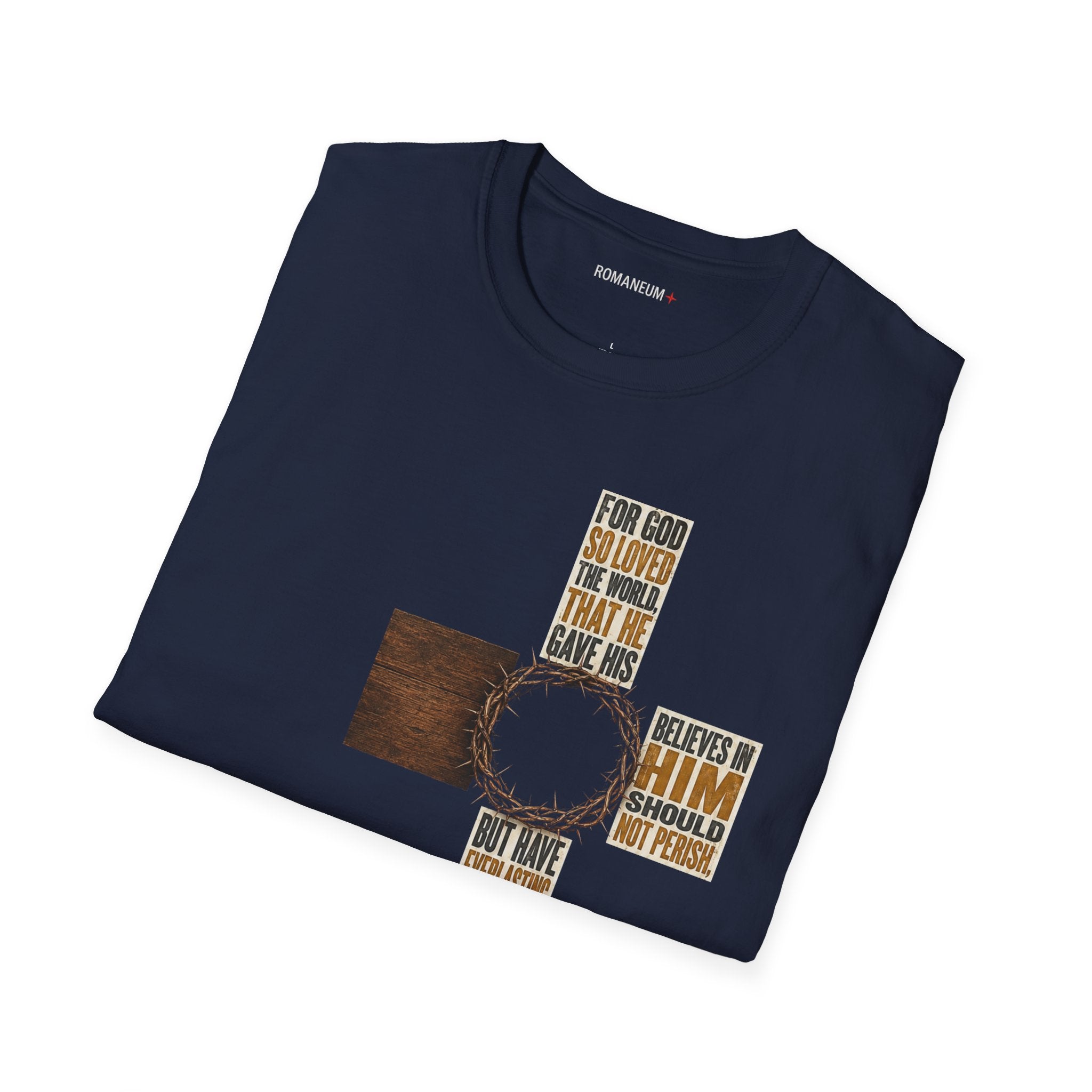 John 3:16 Cross T-Shirt — Faith Tee (For God So Loved)