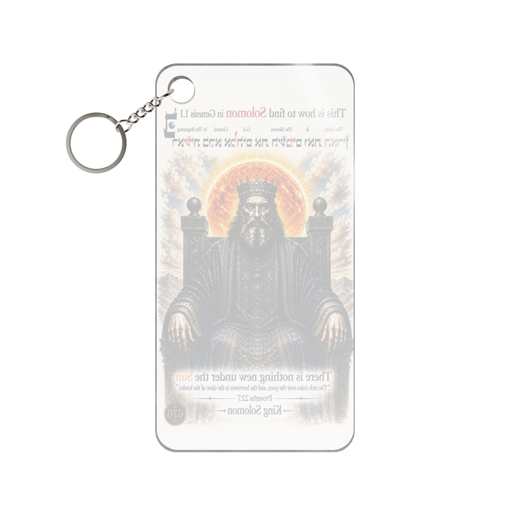 King Solomon Keychain Charm — Biblical Quote Keyring ("There is nothing new under the sun")
