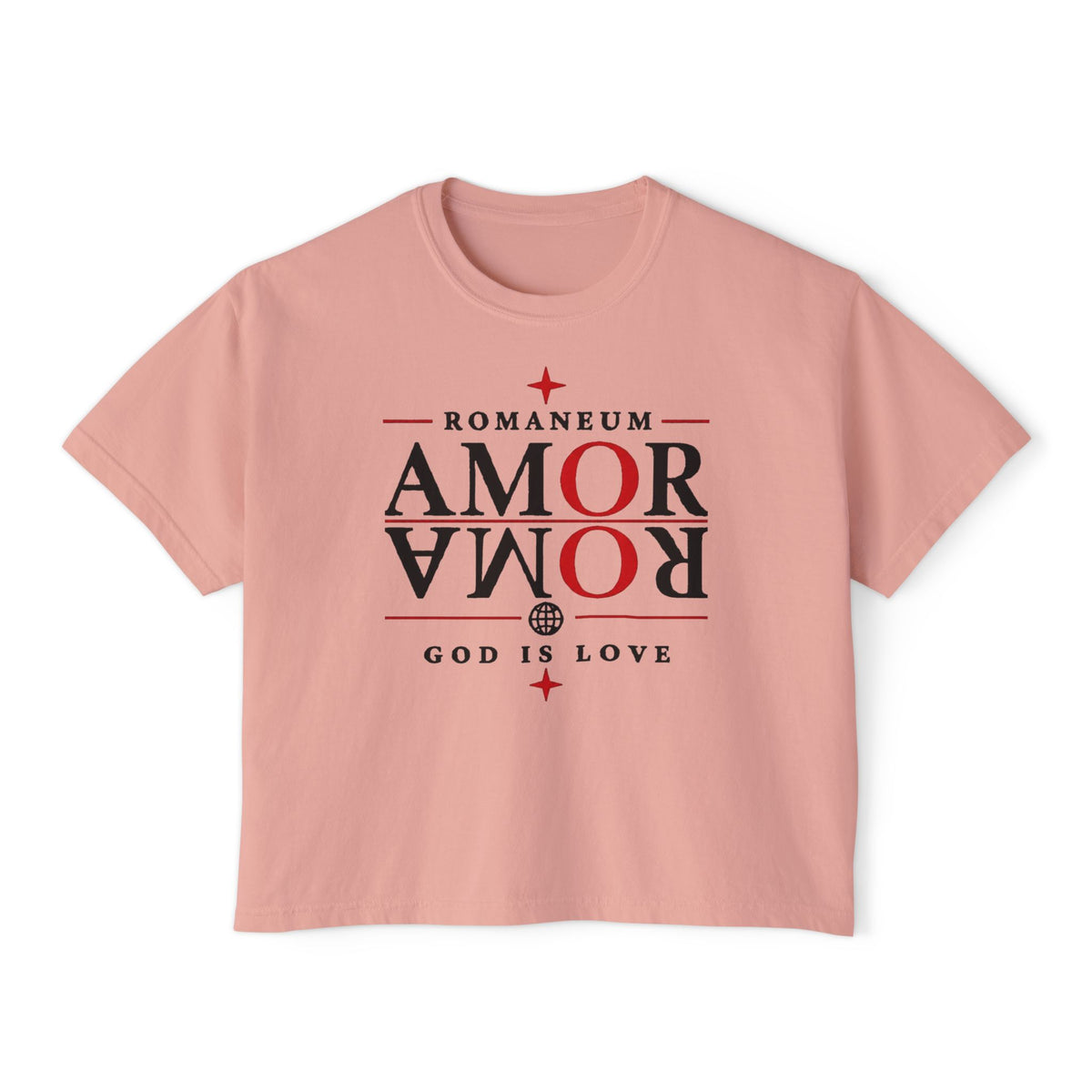 Christian Amor Amor Boxy Tee — "Amor" Graphic Crop Tee (God Is Love)