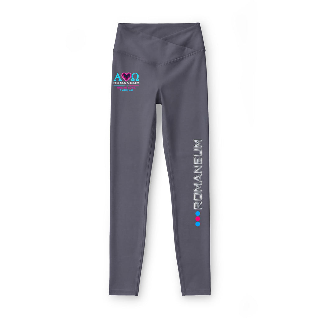 Luxe High-Waist Women’s Leggings — Romaneum Logo Athletic Yoga Pants