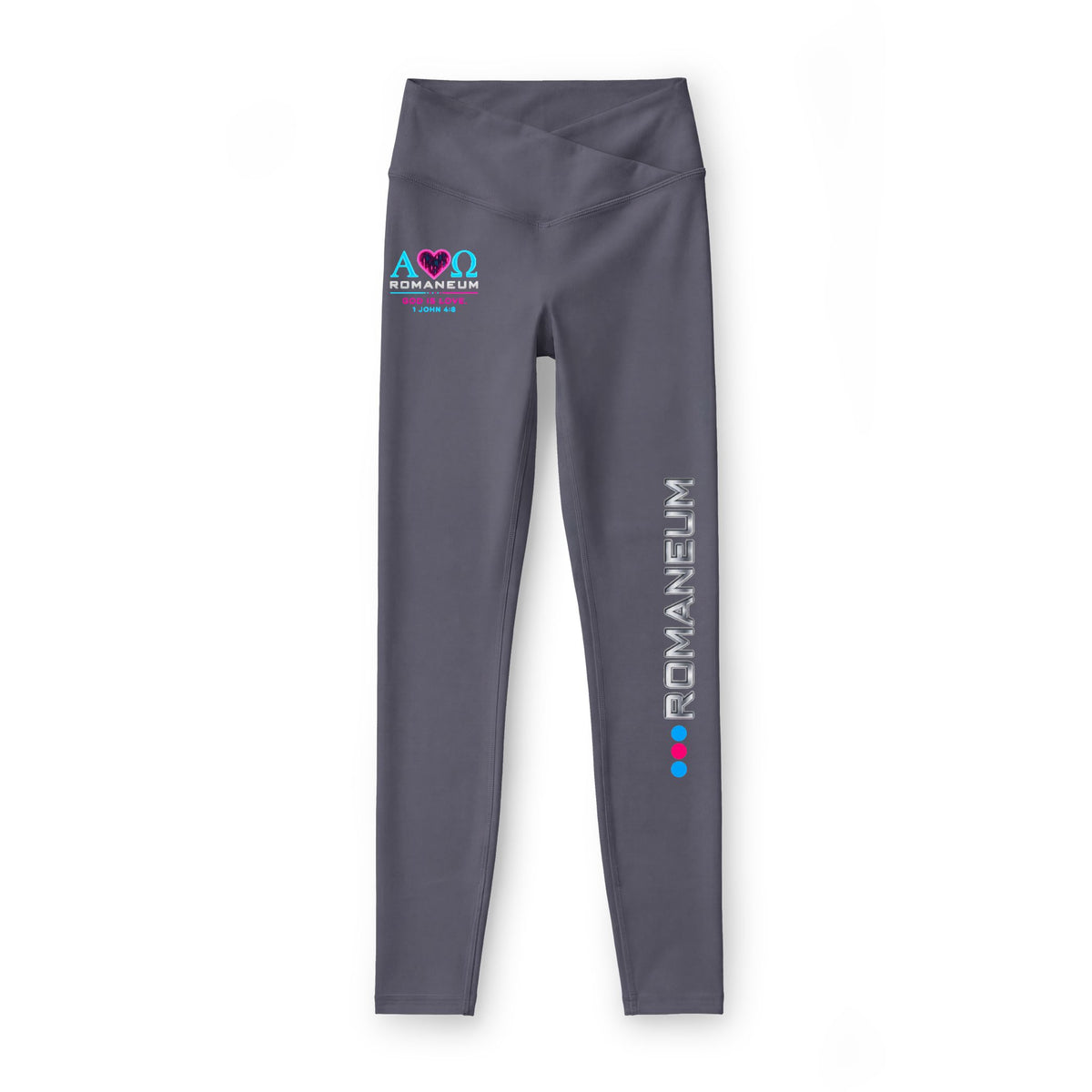 Luxe High-Waist Women’s Leggings — Romaneum Logo Athletic Yoga Pants